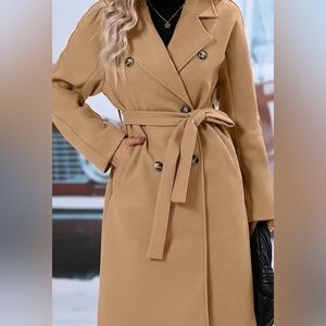 Women’s Camel colored Long Peacoat